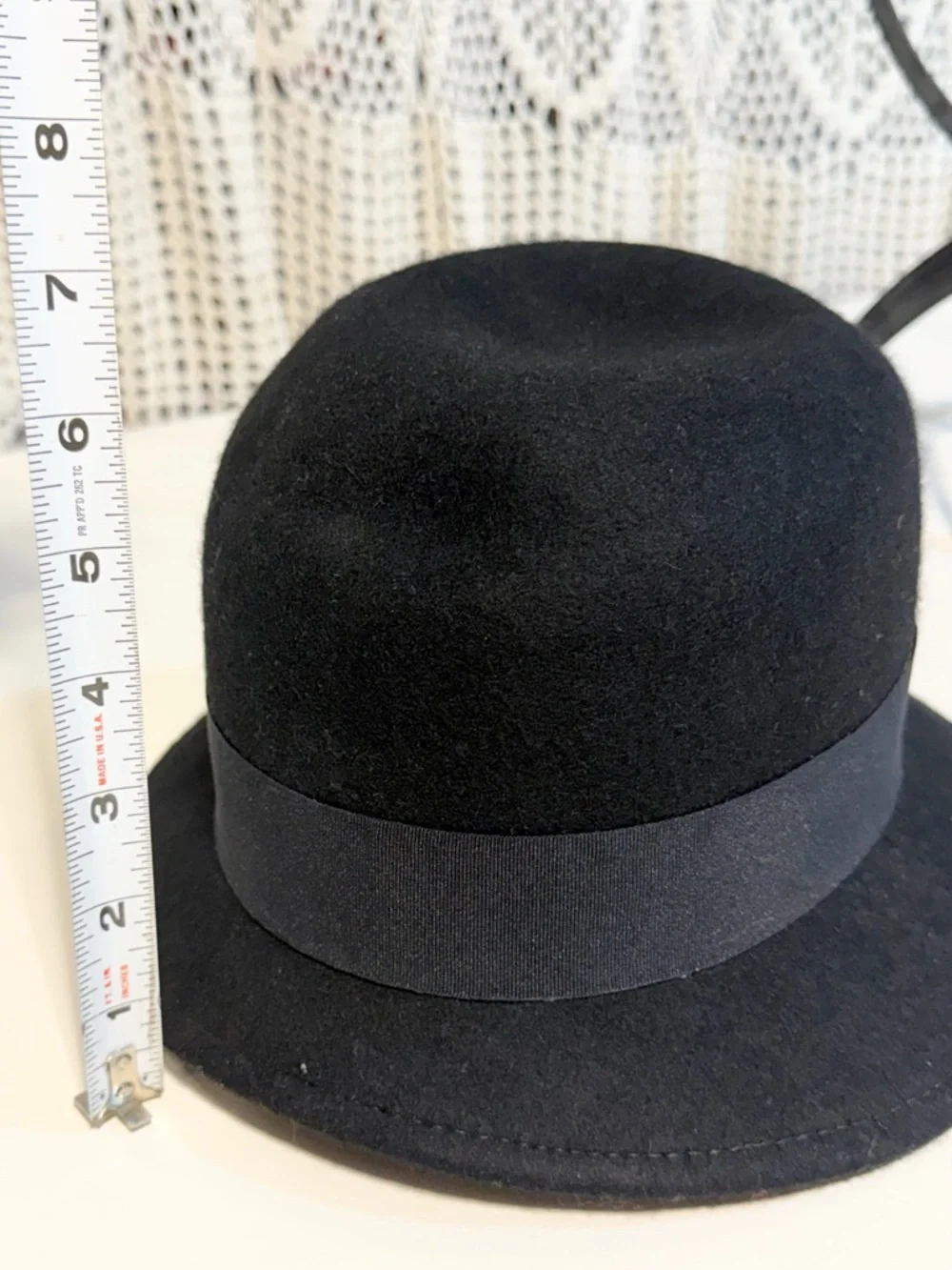 VINTAGE wool hat bowler cloche narrow brim dressy church Edwardian flapper women - Picture 8 of 8